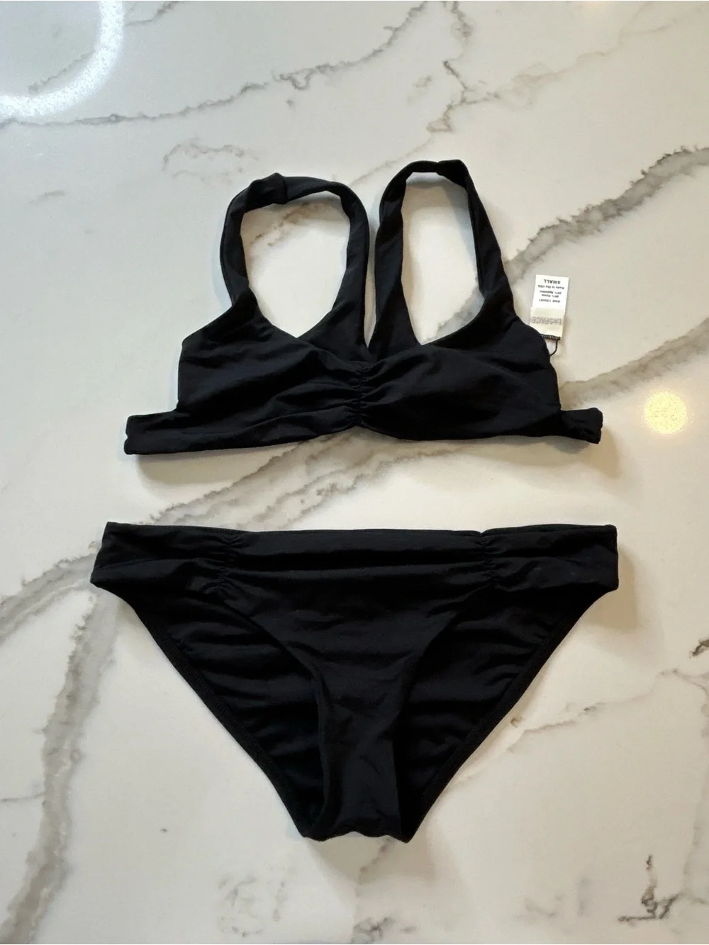 L*space Black Two-Piece Bikini Set S/M